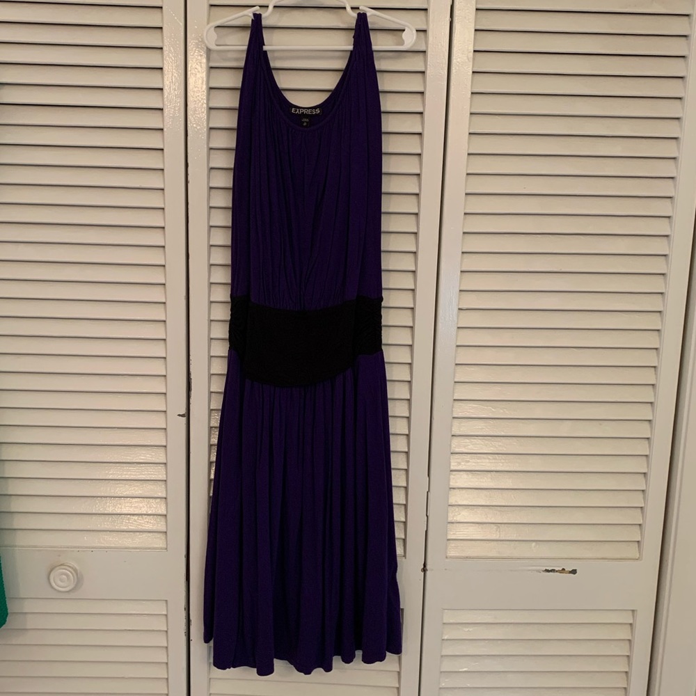 EXPRESS Purple Stretch Rayon A-Line Sleeveless Dress size XS Lined EXCELLENT